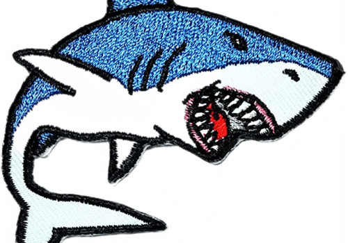 The Shark Blue Shark Cartoon Kid Patch Embroidered