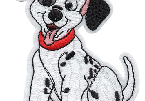 Dog Cartoon Character Red Iron-on Sew Embroidered